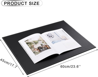 KINGFOM Desk Pad & Mat 24" x 18" Protector Large Mouse Pad PU Leather for Desktops and Laptops (Black)
