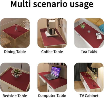 Table Cover Rectangle for Dining Room Table - Can Be Used On Both Sides Waterproof and Easy to Clean Good Flatness Used for Dining Table(Black+Wine Red 44x96)