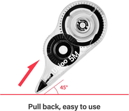 White Correction Tape, Easy To Use Applicator for Instant Corrections Wrong Writing At Any Time, For school, Office (12pack, 5M/196" x 0.2", Black)