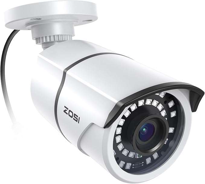 ZOSI 1080p CCTV Security Camera, 4-in-1 TVI/CVI/AHD/CVBS Bullet Cameras, IP66 Weatherproof, 36PCS IR LEDs, 120ft Night Vision, Aluminum Metal Housing, Work for 1080P Home Surveillance Analog DVR