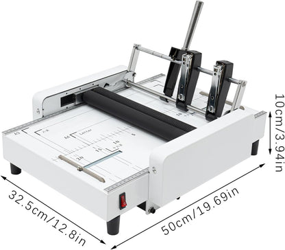 A3 Booklet Maker, 2-in-1 Binding and Folding Machine, 200-300Books/h Manual Paper Folder & Stitcher, 5.83 * 8.27 in-11.69 * 16.54 in