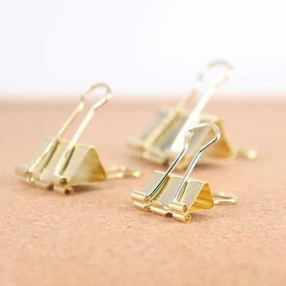 Gold Binder Clips Paper Clamps, Assorted Sizes Set (Small, Medium, Large) for Office School and Home Supplies