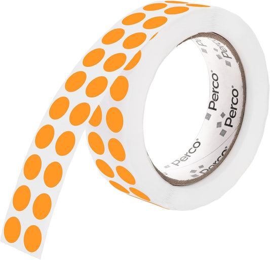 Perco Fluorescent Orange 1/2-Inch Round Circle Dot Sticker Labels with Easy Peel Perforation - 3,000 Labels per Roll - Strong Adhesion, Vibrant Colors for Organizing, Crafting & More - Made in USA
