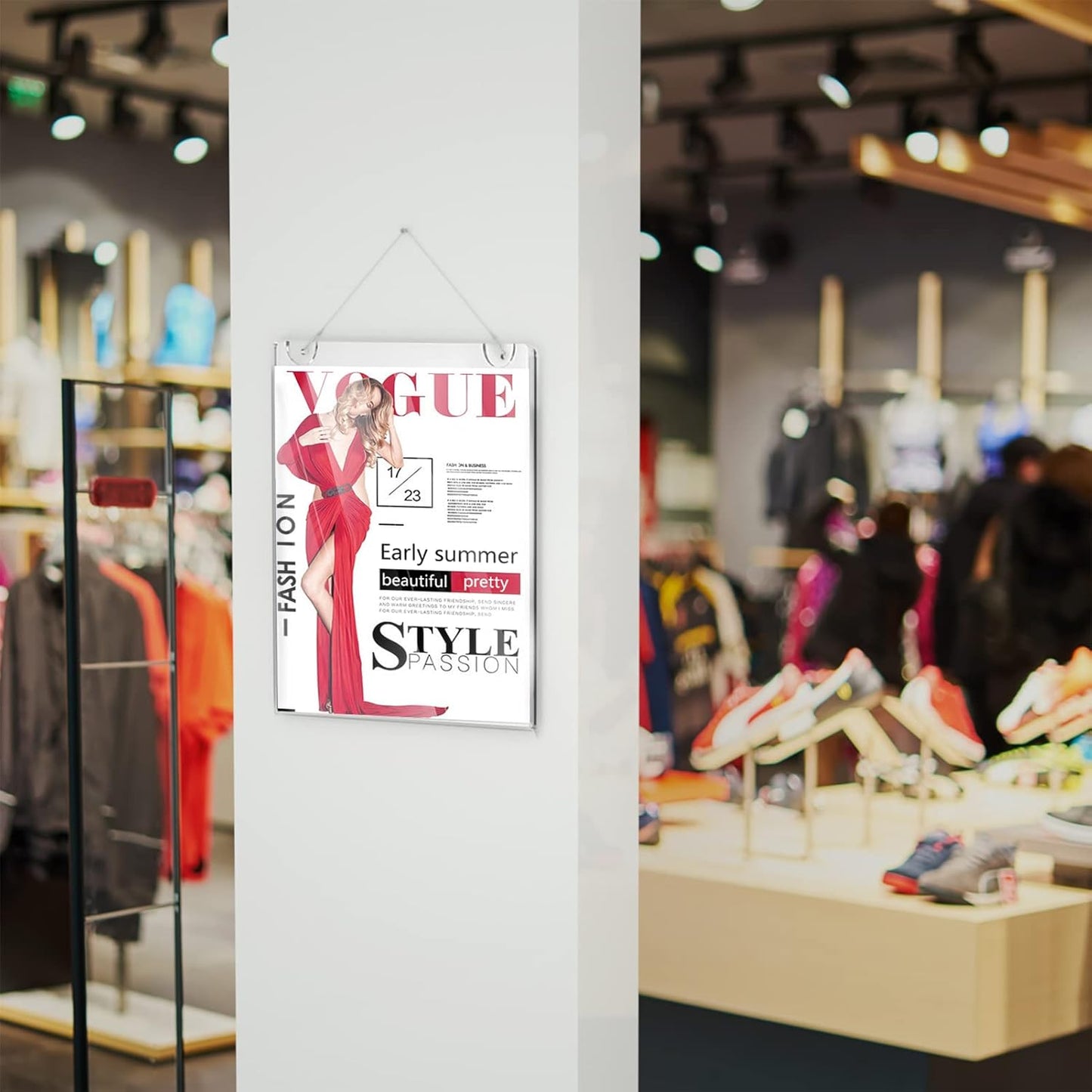 PecMuikee Acrylic Sign Holder 8.5x11, Wall Mount Acrylic Sign Holder and Plastic Paper Display Ad Frame bonus with 3M Tape and Mounting Screws for Restaurants, Office, Market, Library, Store, 6 Pcs