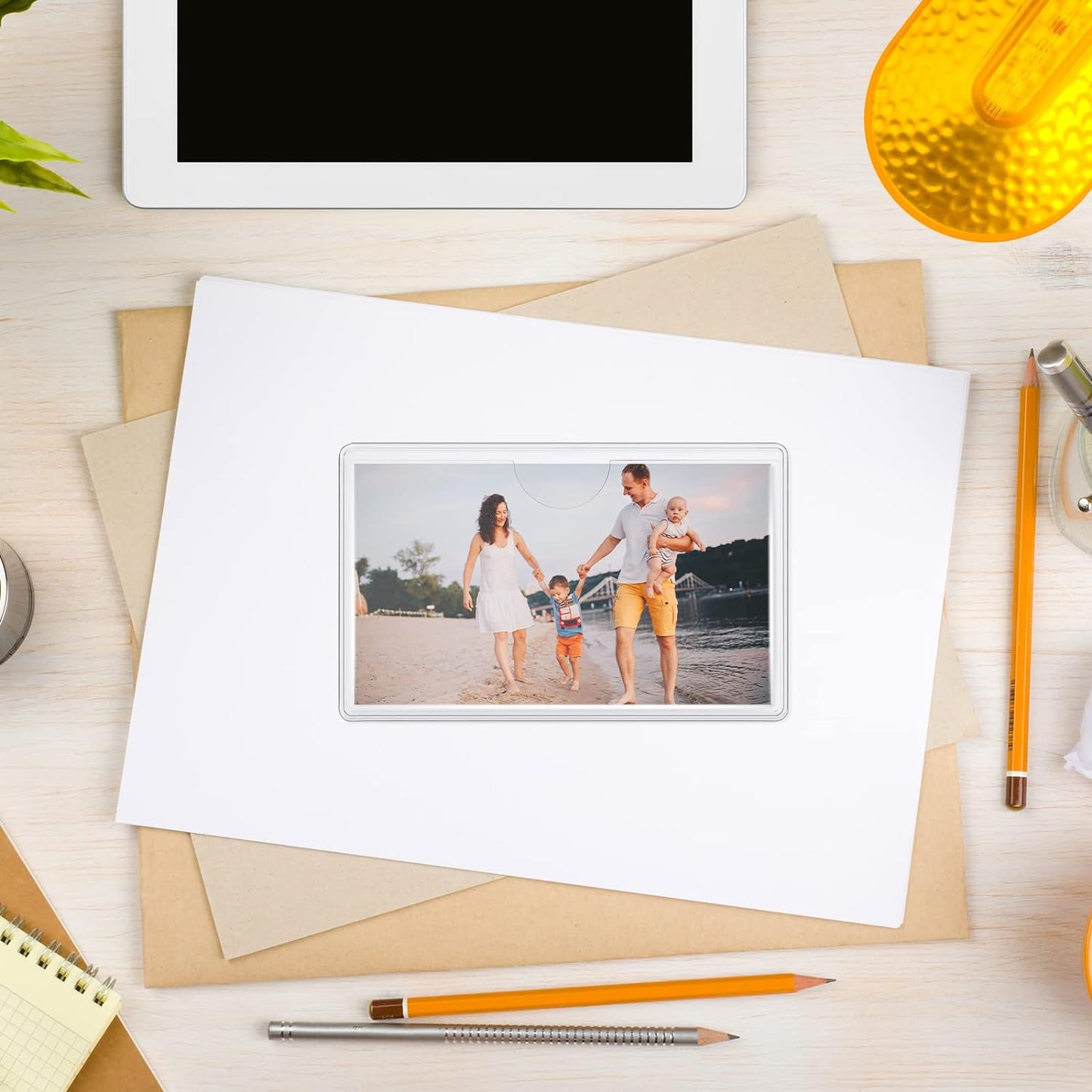 100 Self-adhesive Index Card Pockets Label Pockets sleeves with Top Open for Business Cards, Clear Plastic Sticky Labels Holders for Storage Bins Library Cards, Organizing Totes Shelves (3.7 x 2.28'')