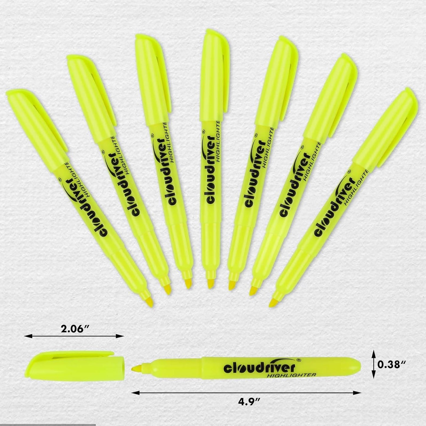 cloudriver Yellow Highlighters, Bulk Pack Of 120, Bright Color Highlighter, Chisel Tip, Quick Drying Ink, Highlighters Suitable For Home, School, Office And Shop