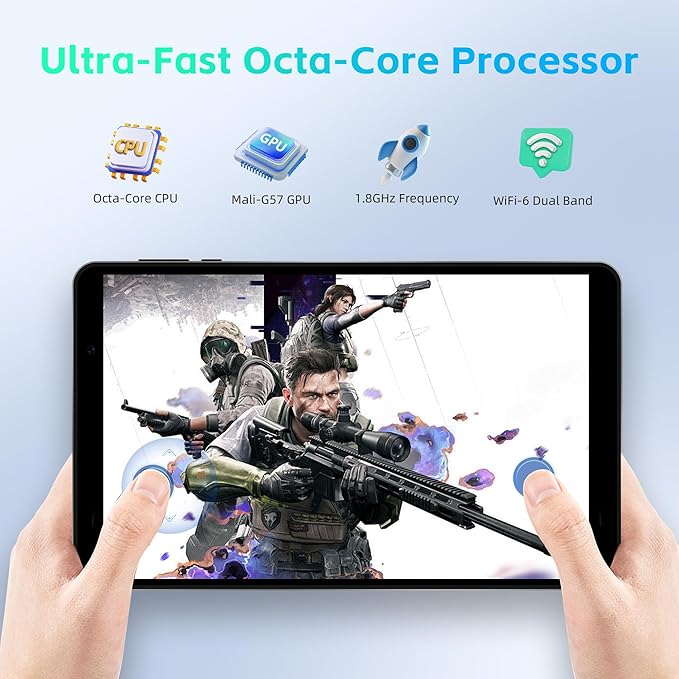 HAOVM 【2025 Android 15 Tablet M8 Tablet 8 inch，8 core CPU, 12GB+64GB，2TB Expandable, HD IPS Display, Wi-Fi 6, BT5.4, 5MP+8MP Camera, 5100mAh Large Battery, Widevine L1, Gray