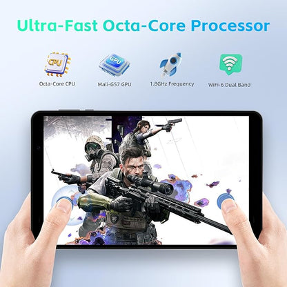 HAOVM 【2025 Android 15 Tablet M8 Tablet 8 inch，8 core CPU, 12GB+64GB，2TB Expandable, HD IPS Display, Wi-Fi 6, BT5.4, 5MP+8MP Camera, 5100mAh Large Battery, Widevine L1, Black
