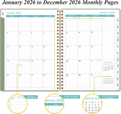 2026 Appointment Book & Planner - Hourly Planner from January 2026 - December 2026, Weekly Appointment Book 2026 with 30-Minute Interval, 6.4" x 8.5", Green