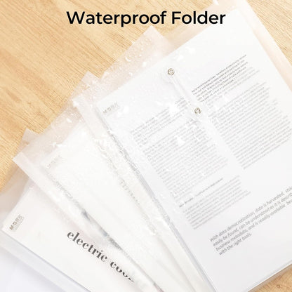 M&G 12 Pack Plastic Envelopes File Folders, Clear Poly Document Folder, Expandable Files Document Folders with Button & String Tie Closure- US Letter A4 Size for School Home Work Office Organizer