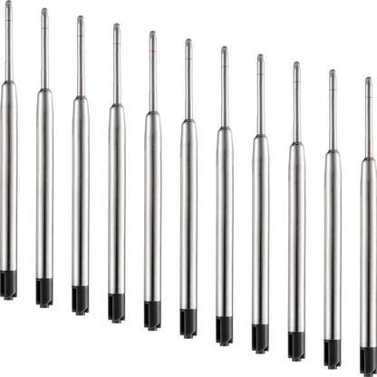 DunBong Pen Refills, Black Ink Refill Pack of 5, Replaceable Ballpoint Pen Refills, Medium Point Metal Refill (Black)