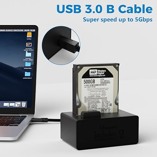 USB C to B 3.0 Cable 4 FT, USB-C-Male to USB B-Male 3.0 Cable, Gold-Plated Connectors, Compatible with Docking Station, External Hard Drivers, Scanner, Hard Drive Enclosure, Built-in Hub & More, Black