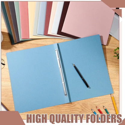 Zhanmai 15 Packs 8.5'' x 11'' Pressboard Report Covers, Metal Prong Fastener with Compressor, Letter Size 3'' Capacity Presentation Report Folder to Neatly Bind Reports, Proposals, Documents (Morandi)