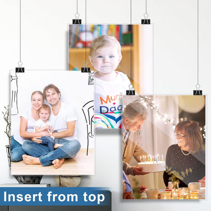 Henoyso 10 Pcs 11x14 Inch PVC Rigid Print Protectors, Heavy Duty Hard Plastic Poster Sleeves for Prints, Magazines, Photos & Paper, Ideal Rigid Menu Covers Paper Page Protectors