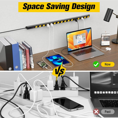 HHSOET 16 Outlet Long Power Strip, 15FT Heavy Duty Power Strip with 4800J Surge Protection, 20a Mountable Wide-Spaced Outlets for Home, Office, Garage & Workshop - ETL Certified