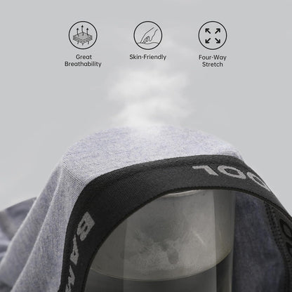 BAMBOO COOL Men's Ultra Breathable Underwear,No Riding Up Boxer Briefs with ComfortFlexible Waistband,Multipack