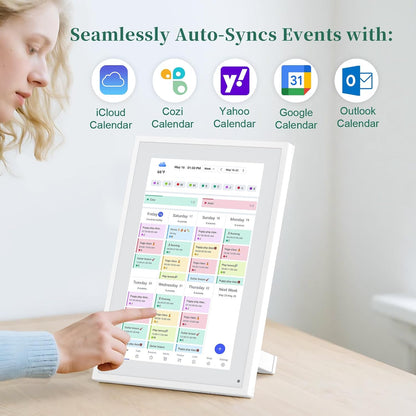 Smart Digital Calendar, 10.1" HD Smart Touch Screen Home Interactive Electron Calender WiFi Planner,Meal Schedule, Duty Chart,Achievement Rewards- Built-in Digital Photo Frame Function