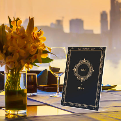 6pack Acrylic Sign Holder 5x7 for Picture Frames, L Shape Clear Plastic, Plastic Sign Holder,Menu Holder, Unbreakable Table Sign Holder for Restaurant, Office, School, Store and Home Use