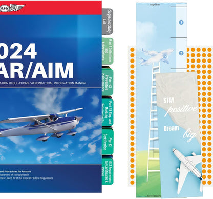 FAR/AIM 2024 Tabs, Color-Coded and Laminated Index Tabs for Private Pilot's License, FAA VFR, 90 Pre-Printed and 10 Blank Tabs (Book Not Included)