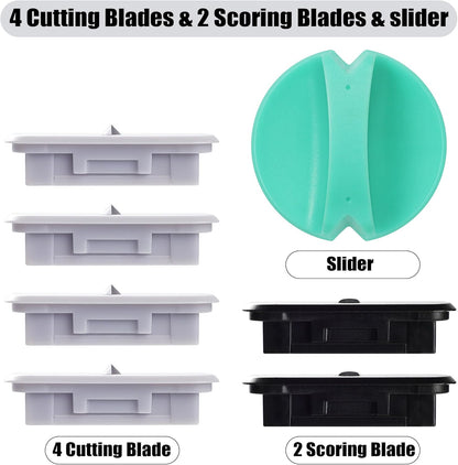 6-Pack Trimmer Replacement Blades for Fiskars Paper Trimmer, Replacement Blade for All Series of Fiskars/Portable&Precision Trimmer,Arts and Crafts,4 Cutting&2 Scoring Blades,Slider,Ice Blue