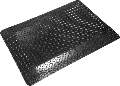 Rhino Mats, American Classic Diamond Anti-Fatigue Mats, Industrial Ergonomic Comfort Standing Mat for Work, Home, Garage, Office, Kitchen or Anywhere (Black 9/16" Thick, 4 FT. x 21 FT.)
