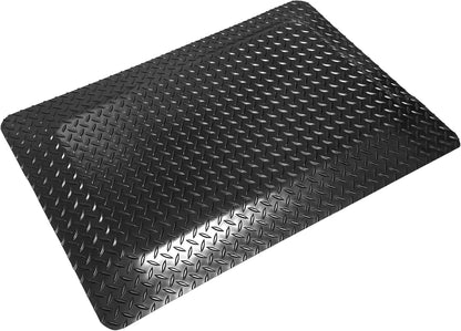 Rhino Mats, American Classic Diamond Anti-Fatigue Mats, Industrial Ergonomic Comfort Standing Mat for Work, Home, Garage, Office, Kitchen or Anywhere (Black 1" Thick, 3 FT. x 18 FT.)