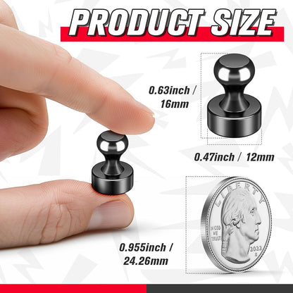 FINDMAG 200Pcs Black Fridge Magnets, Strong Magnets for Whiteboard, Refrigerator, Map, Kitchen Accessories, Magnetic Push Pins