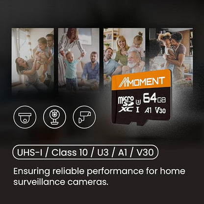 MMOMENT 64GB (5 Pack) Micro SDXC Card, A1, UHS-I, U3, V30, Class10 Compatible, Read Speed Up to 95 MB/s,Write Speed Up to 45 MB/s, SD Adapter Included