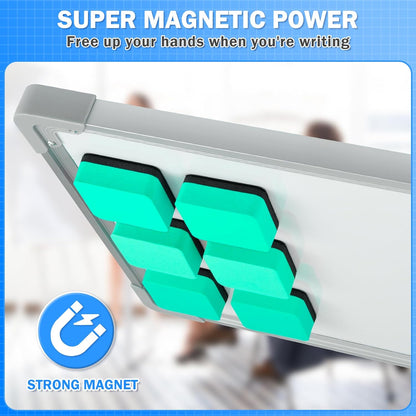 EAONE 48 Pack Dry Erase Eraser, Magnetic Whiteboard Cleaner Mini Chalkboard Cleansers for Classroom, School, Office, Home (Green, 1.97 x 1.97 Inch)