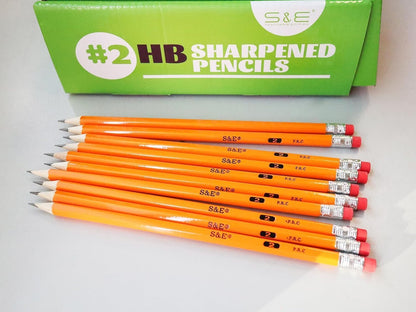 S & E TEACHER'S EDITION Woodcased #2 Pencils, Pre-sharpened, Yellow Pencils with Erasers #2 HB Lead Bulk Box, No. 2, Back to school, 1000Pcs