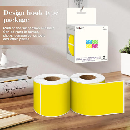PARLAIM 3x5 inch Rectangle Color Code Stickers, 1000PCS 4 Rolls Square Adhesive Inventory Label, Yellow