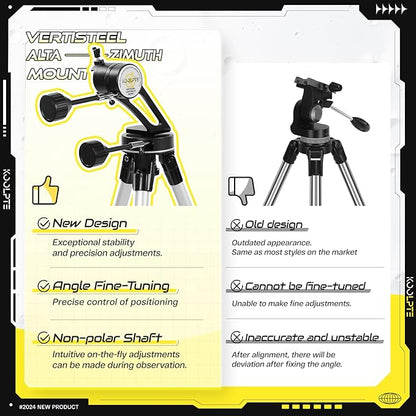 Telescope, 90mm Aperture 700mm with Vertisteel AZ Mounting Slow-Motion Mount, High Power for Astronomy Enthusiasts, Easy for Kids, with Carry Bag, Wireless Remote Control, Phone Adapter,Black