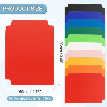 PATIKIL Trading Card Dividers, 100 Pcs Index Card Football Card Sorter Storage Boxes Organizer Tray Accessories for Sports Game Baseball Card, 10 Colors