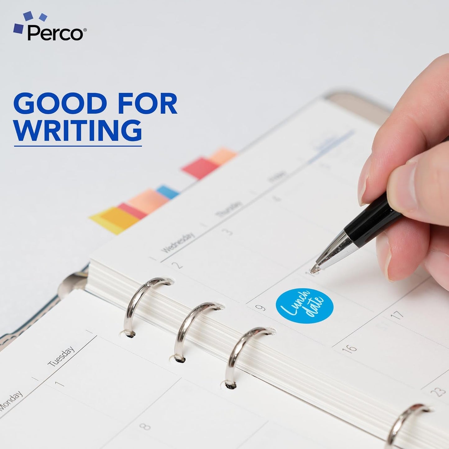 Perco Light Blue 1-Inch Round Circle Dot Sticker Labels with Easy Peel Perforation - 1,000 Labels per Roll - Strong Adhesion, Vibrant Colors for Organizing, Crafting & More - Made in USA