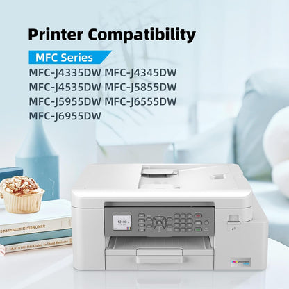 LC406 Ink Cartridges Compatible for Brother LC406 LC406XL LC 406 XL Work for Brother MFC-J4335DW MFC-J5855DW MFC-J4535DW MFC-J6555DW MFC-J6955DW Printer (4 Pack, Black, Cyan, Magenta, Yellow)