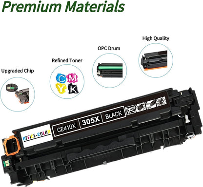 305A Black,Cyan,Magenta,Yellow Toner Cartridges 4 Pack for HP Laserjet Pro 400 Color M451dn M451nw M451dw MFP M475dw M475dn Pro 300 M375nw Toner