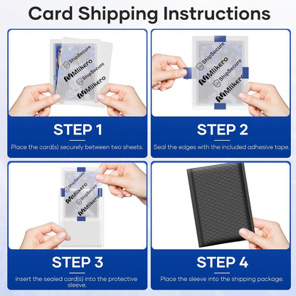120 Pack Trading Card Shipping Protectors, 3.5'' x 4.5'' Plastic Card Protector with Tape Rolls for Mailing Sports Cards