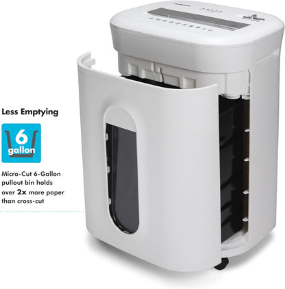 Aurora High-Security 10-Sheet Micro-Cut Paper and Credit Card Shredder with 6 Gallon Pullout Basket / 60 Mins Running Time/Security Level P-5