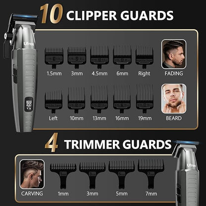Ufree Hair Clippers for Men Professional, Beard Trimmer and Foil Shaver Electric Razor, Cordless Barber Clippers and Trimmers Set for Hair Cutting and Grooming, Gifts for Men