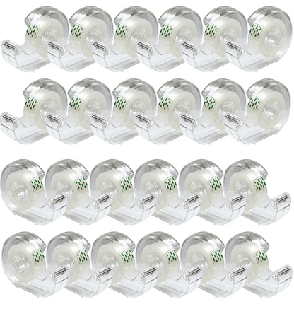 Clear Tape, Transparent Tape for Office, 3/4 in, Dispensered, 24 Packs