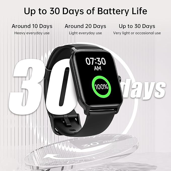 Smart Watch for Men, Alexa Built-in 1.85" HD Touchscreen Fitness Tracker with Bluetooth Call, 24/7 Heart Rate/Sleep/SpO2 Monitor, 100+ Sport Modes,2ATM Waterproof Smartwatch for Android iPhone(Black)