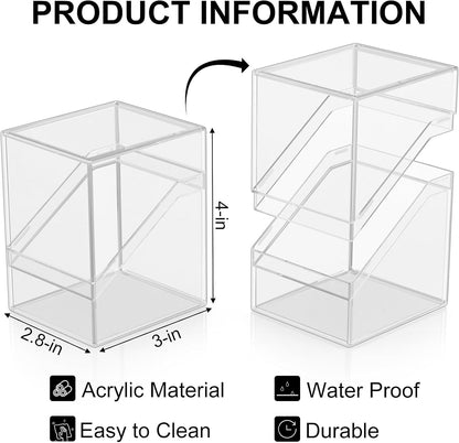 Mlikero Card Deck Cases, 12 Pack Acrylic Commander Deck Box Holding 100+ Sleeved Cards with 12 Dividers, Clear Card Storage Box Fit for MTG, TCG, Sports Cards