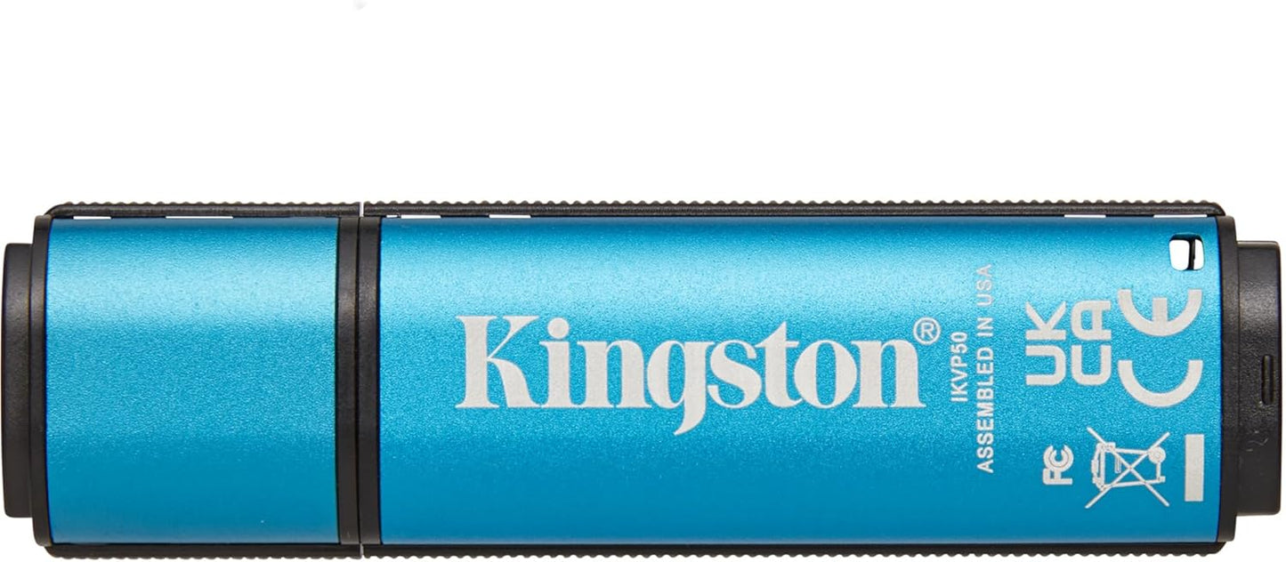 Kingston IronKey Vault Privacy 50 256GB Encrypted USB | FIPS 197 | AES-256bit | BadUSB Attack Protection | Multi-Password Options | IKVP50/256GB