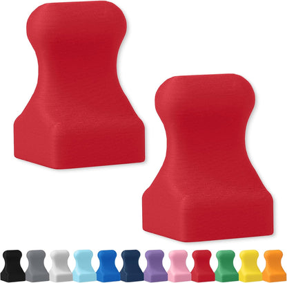 Glassboard Studio MiniPawn Magnet - Strong Neodymium Rare Earth Magnets for Fridge, Whiteboard, Locker & Magnetic Glassboards - Ideal for Crafting & Office Use - Strong Fridge Magnets (Cherry Red, 2)