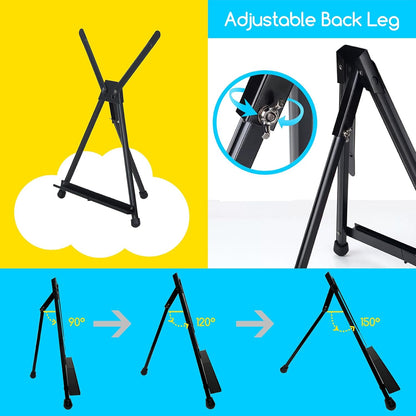 MEEDEN Tabletop Easels, Metal Easel Stand for Painting & Display, Aluminum Desktop Art Painting Easel, Foldable Portable Paint Easel Tripod Stand for Canvas, Paintings, Photos, Books, Signs