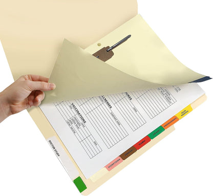 Doctor Stuff - Stock Medical Chart Fileback Divider Sets, 60 Sets of 8 Popular Healthcare Index Tabs, Side Tab, 8-1/2" x 11" with 1-3/4" top Flap Extension for Fasteners
