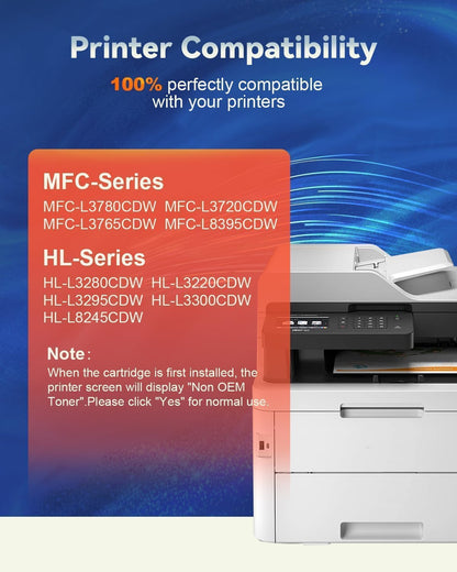 TN229XL Black Compatible Toner Cartridges Replacement for TN229 TN-229 TN 229 XL Toner Cartridges to Use with MFC-L3780CDW MFC-L3720CDW HL-L3280CDW HL-L3220CDW Printer(2 Blacks)