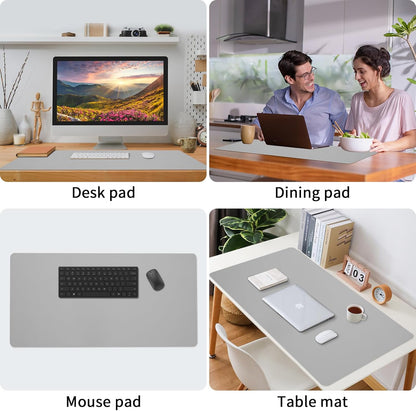 Bloss Large Desk Pad, Grey Desk Mat, Desk Pads on Top of Desks, Computer Mat Non-Slip, Desk Blotter Waterproof, Easy to Clean - Light Grey (31.5 x 15.7 Inches)