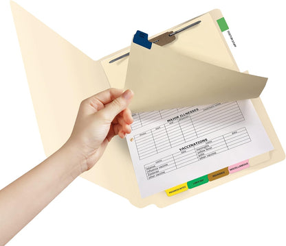 Doctor Stuff - Stock Medical Chart Dividers, 65 Sets of 6 Popular Healthcare Index Tabs, Bottom Tab, 8-1/2" x 11-3/8", File Folder Organizer for Nursing Patient Charts & Medical Records