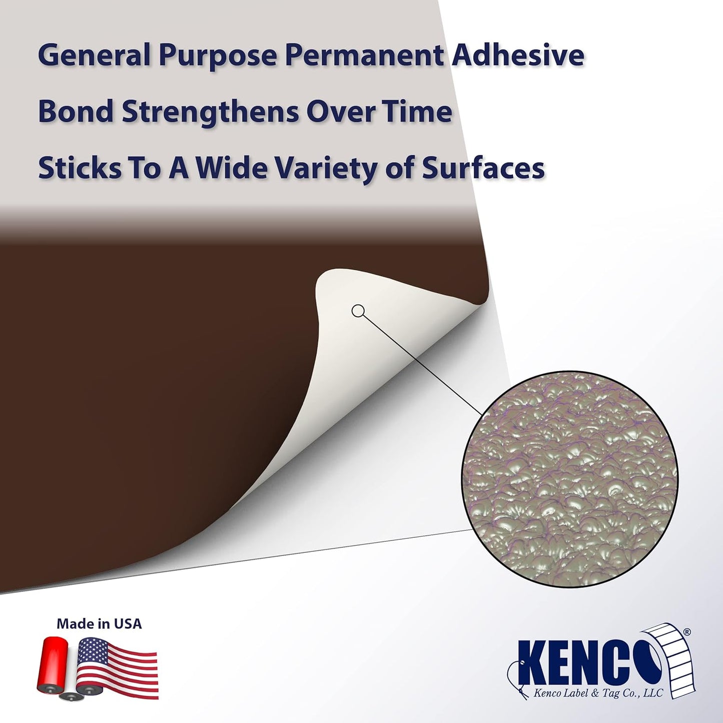 Kenco Color Coding 3 X 5 Rectangle Labels, Inventory Control Stickers 500 Labels Per Roll, Made in The USA (Brown)